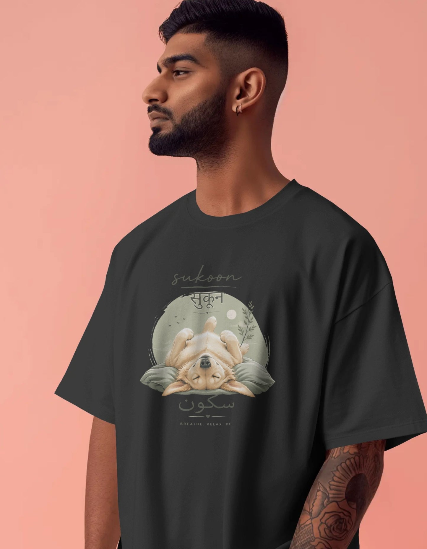 Sukoon Golden Retriever - Oversized Pet Parent T-shirt